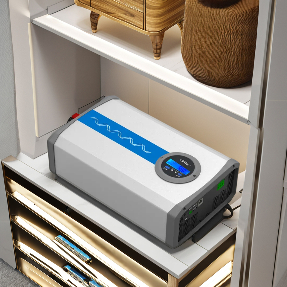 For 1kw Home Hybrid Solar Inverter Pure Sine Wave Dc12v Ac110v/120v Single Inverter Off-grid System 3000w Surge >93%