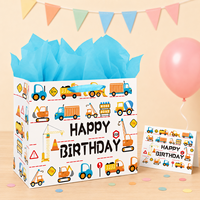 Tas Kertas Hadiah Tema Ulang Tahun Mewah dengan Kartu Ucapan, Kertas Tisu, dan Pegangan Pita untuk Hadiah Ulang Tahun