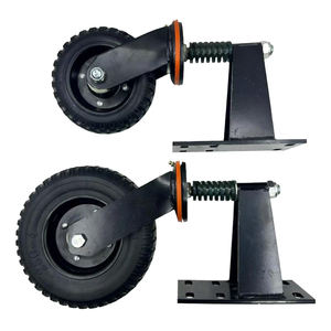 بكرات مطاطية مرنة مخصصة ثقيلة التحمل على شكل <span class=keywords><strong>V</strong></span> مقاس 6 بوصات و8 بوصات مطلية بالزنك بقدرة تحمل 270 كجم مع محامل كروية للخزائن والأسوار - Product Image 2