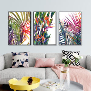 Forêt tropicale fleurs feuilles aquarelle plante <span class=keywords><strong>flamant</strong></span> affiche d'art imprimé photo décor mural toile <span class=keywords><strong>peinture</strong></span> décor de maison - Product Image 3