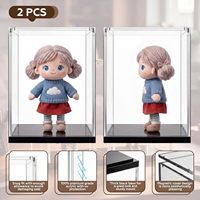 Boîte de présentation en acrylique transparente, vitrine polyvalente pour objets de collection, anti-poussière, avec base épaissie pour l'affichage de figurines d'action