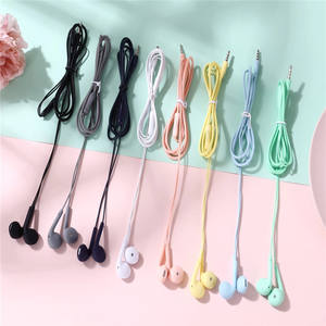 Headphone Kabel 3.5mm Warna Macaron Bass Stereo HD Earphone Olahraga Mini Headset Musik untuk iPhone Samsung Xiaomi - Product Image 6