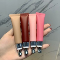 Tube de baume à lèvres vide de 15 ml, souple et compressible, avec logo personnalisé, pour huile à lèvres, brillant à lèvres, applicateur en plastique, emballage plastique