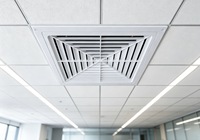 Diffuseur d'air de plafond ABS 4 voies, face 550 mm, découpe 500 mm, conduit 200 mm, diffuseur carré anti-condensation pour maison et bureau