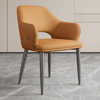 Fauteuil simple moderne et durable, directement de l'usine, nouvelle arrivée 2025, avec dossier, en cuir anti-griffures pour chat et pieds en acier inoxydable