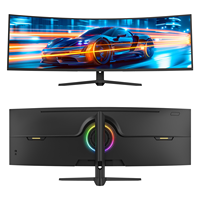 Moniteur de jeu à écran incurvé ultra large de 49 pouces avec panneau TFT de résolution 4K 5K Lumière organique Support réglable Rétro-éclairage