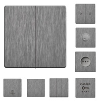Interrupteur et prise murale ULTRA SLIM à écran tactile, indicateur électrique d'intérieur 1/2/3/4 voies, blanc/noir/gris, 10A 13A