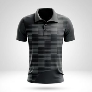 Polo de Manga Corta a Rayas Negras para Hombre, Impresión Digital, Secado Rápido, Tejido de Punto, Estilo Casual, Ropa de Verano - Product Image 2