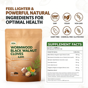 Mezcla Personalizada 18 en 1 de Nuez Negra, Ajenjo, Clavo, Ajo, Cúrcuma, Semilla de Calabaza, Orégano y Berberina para la Salud Digestiva y Limpieza Intestinal - Product Image 2