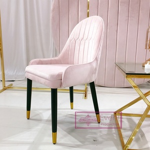 Design moderne unique rose velours tissus canapé chaises - Product Image 2