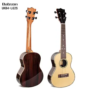 Babson Gitar Ukulele UKB4-LG2S, Gitar Ukulele, Gitar Ukulele, Gitar Sopran Kecil, Belakang Rosewood, Depan, Kayu Cemara, Solid, High End