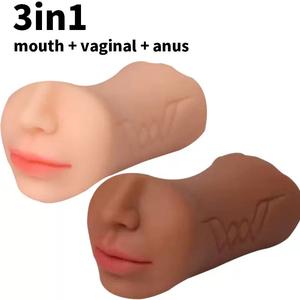 Hete Verkoop Realistische Vagina 3 In 1 Mannelijke Masturbator Seksspeeltje Mond En Vagina Zak Pussy Cup Volwassen Seksspeeltjes Voor Mannen - Product Image 2