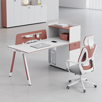 Bureau d'ordinateur moderne pour employés avec écran de confidentialité intégré |   Bureau modulaire pour 2, 4 ou 6 personnes, bureau d'entreprise à plan ouvert