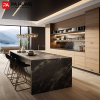 Ensemble de meubles de cuisine modernes en aluminium complet PA pour projets résidentiels, hôteliers et d'appartements