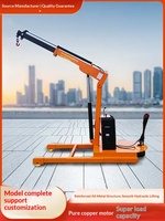 Mini-grue mobile entièrement électrique, capacité 1 à 2 tonnes, grue rotative montée sur camion hydraulique avec télécommande/système de commande sans fil
