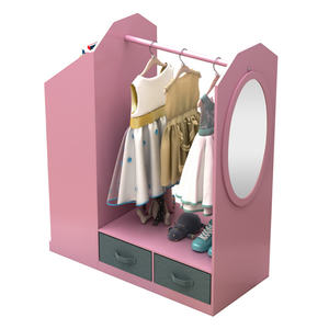 DB Kids Pink Open Hanging Armoire Armario Organizador de disfraces y estante con espejo para la organización del armario colgante de disfraces - Product Image 6