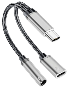 สายอะแดปเตอร์ 2-in-1 แบบ USB-C ตัวเมีย พร้อมช่องเสียบหูฟัง 3.5 มม. สำหรับเชื่อมต่อไมโครโฟนกับโทรศัพท์ - Product Image 2