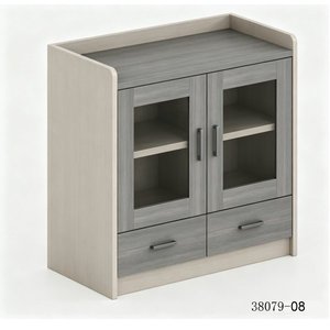 Meuble de salon moderne avec 2 tiroirs et portes en verre 38079-12 - Product Image 2