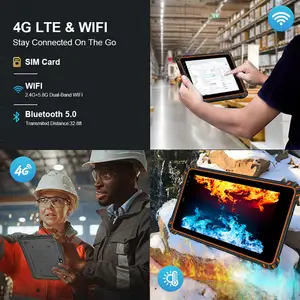 8 10 بوصة 5G NFC GPS Wifi التقاط بصمة الإصبع رمز QR لوحة المسح باللمس الصناعي Android 13 /Win10 كمبيوتر لوحي متين