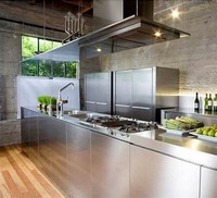 Nouvelle arrivée : Ensemble de meubles de cuisine en acier inoxydable, petit ensemble de meubles de cuisine avec évier, meubles de cuisine modulaires en acier inoxydable