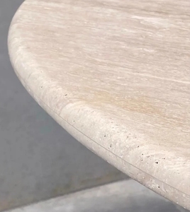 Vòng Trắng travertine bàn ăn 6-8 người đá quốc tế đá cẩm thạch bảng rãnh gạch đứng để hỗ trợ cho bán - Product Image 4