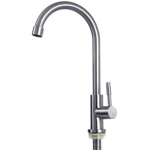 Grifo para Fregadero de Cocina, Acero Inoxidable 304, Monomando, Acabado Cepillado, Montaje en Encimera, Diseño Minimalista, Fácil Instalación - Product Image 1