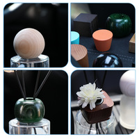 Bouchon en bois personnalisable avec logo couleur, en métal, pour flacon diffuseur en bois, chambre, salle de bain, bureau, bouchon de flacon de parfum