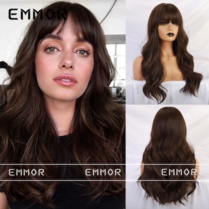 Perruque longue bouclée à grandes ondulations sans franges, best-seller, marron et blonde, style européen et américain pour femme - Product Image 4