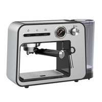 Machine à expresso intelligente avec manomètre 20 bars, écran tactile, moulin à café programmable et réglable, buse vapeur, mousseur à lait, double tasse