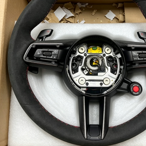 Volante Deportivo Manual con Costuras Rojas y Detalles Negros para Porsche 911 Targa 718 <span class=keywords><strong>GTS</strong></span> 997 991.1/2, Diseño Deportivo con Paquete de Detalles Personalizados - Product Image 4