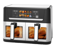 Penjualan Terbaik Penggorengan Udara Digital Keranjang Ganda 6L+6L 2800W ETL/CE/CB Pemasak Zona Ganda Besar Pasokan Grosir Pabrik