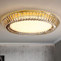 Lustre de plafond moderne en cristal doré de luxe avec LED, hauteur réglable, intensité variable, luminaire suspendu pour salon, chambre à coucher, hôtel