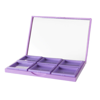 Palette de fards à paupières OEM ODM à 6 compartiments, palette de maquillage vide avec miroir, en plastique ABS, étui pour fards à paupières et blush, logo personnalisé