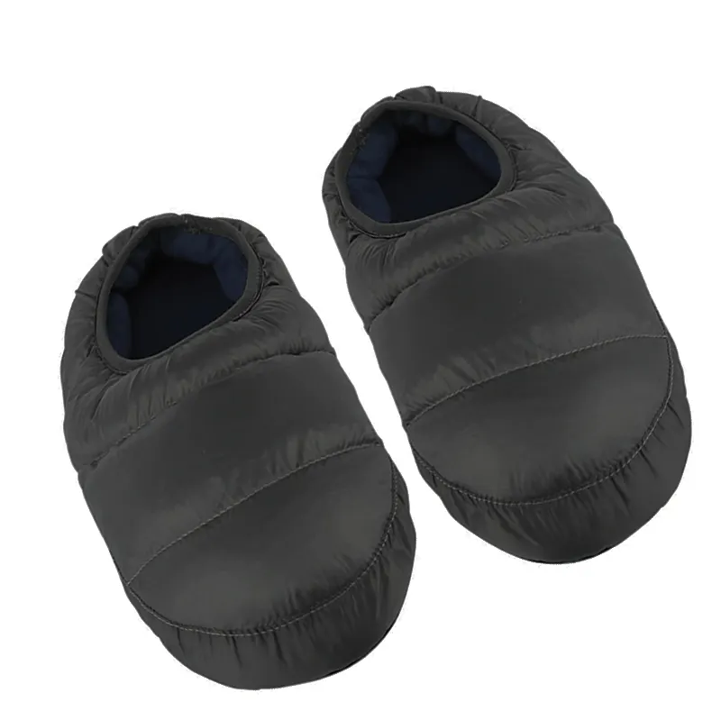 Chaussures d'extérieur antidérapantes en duvet de canard, 10%, nouvelles bottes en tissu Nylon, coupe-vent, pantoufles chaudes pour dormir, unisexe