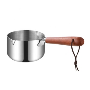 SS304 Stainless Steel Mini Frying <strong>Pan</strong> Splash Oil/Milk/Coffee/Fruit <strong>Jam</strong> <strong>Pan</strong> With Rosewood Handle 120ml - Product Image 6