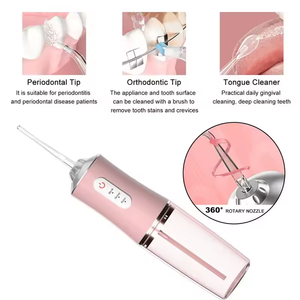 <span class=keywords><strong>Irrigador</strong></span> Bucal Portátil Mini IPX7, Inalámbrico, para Dientes, 3 Modos, 4 Boquillas, Limpiador <span class=keywords><strong>Dental</strong></span> - Product Image 5