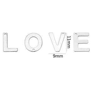 จี้ตัวอักษรขายส่งสำหรับทำเครื่องประดับ DIY สำหรับสร้อยคอ สร้อยข้อมือ สร้อยข้อเท้า จี้ตัวอักษรสเตนเลสสตีล - Product Image 6