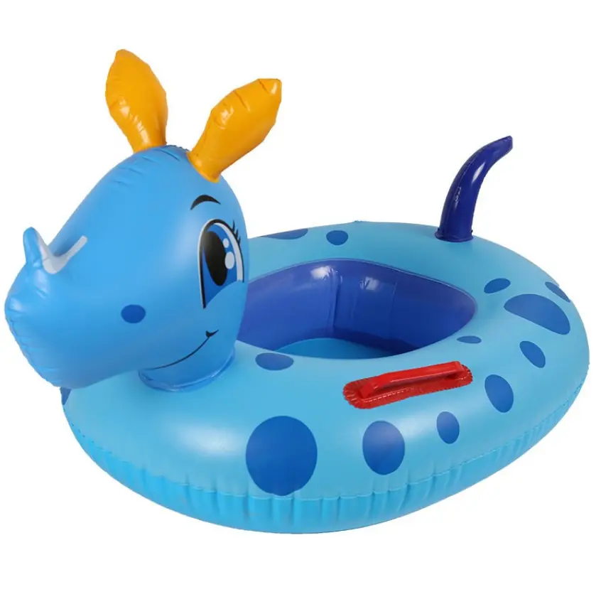 Summer outdoor indoor swimming toys assorted animal head designs inflatable baby swimming pool float
