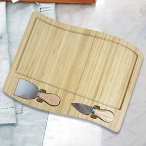 <span class=keywords><strong>2022</strong></span> nuevo diseño al por mayor Mini cuchillo de tabla de queso con forma de onda única tabla de cortar de queso de bambú Premium con rebanador - Product Image 6