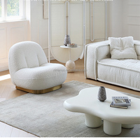 Fauteuils de salon de luxe modernes blancs en tissu, fauteuils pivotants en velours, chaises nordiques – Vente en gros usine