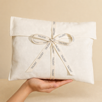 Nouvelle pochette cadeau en toile naturelle et biologique avec ruban, logo personnalisé, pour cosmétiques, soins de la peau, carnets, enveloppes et sacs anti-poussière