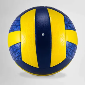 Voleibol de playa de goma de tacto suave de alta calidad, tamaño estándar oficial 5, cosido a máquina, nuevo diseño, voleibol de fútbol