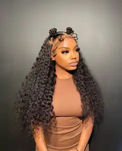 Brazilian Curly Invisible HD Lace Front Wig V U Part Headband Wig 5X5 Closure 13X4 13X6 Frontal HD Full Lace Front Human Hai