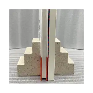 SHIHUI Manufacturer Wholesale Luxury Marble Bookends Book Ends Stopper Holder Decorative Nordic Limestone Bookends For Shelves
