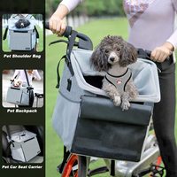 Sac de transport pour chien de luxe en Oxford imperméable, avec bandoulière réglable, sac à dos portable et sécurisé pour vélo, transporteur de compagnie solide