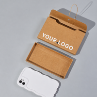Enveloppes à cordon marron pour présentation d'accessoires de téléphone, emballage personnalisé, boîte à cordon imprimée, enveloppe à œillet
