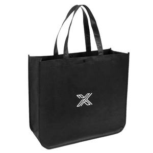 Nouveau design Sac à main imprimé avec logo Sac <span class=keywords><strong>noir</strong></span> non tissé pour vêtements, chaussures et achats - Product Image 2