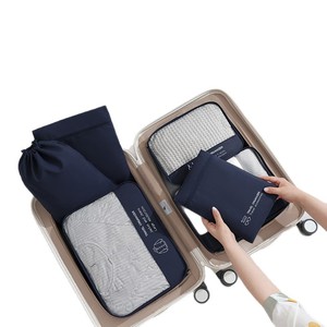 Новый набор из семи дорожных сумок-органайзеров на молнии с надписями, многофункциональные, из полиэстера, пылезащитные, для косметики, обуви, багажа - Product Image 5