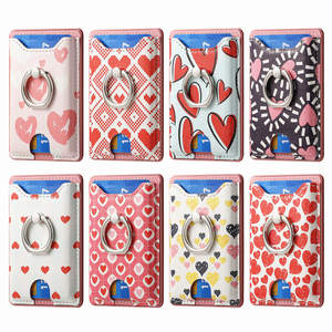 Étui pour cartes de visite à fermeture éclair avec anneau coloré, en PU, accessoires pour téléphone portable - Product Image 4