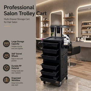 Professional 4 Wheel Salon <b>Trolley</b> Rolling <b>Tool</b> Cart Storage Organizer for Hair Salon Beauty Salon Barber Shop - Product Image 1